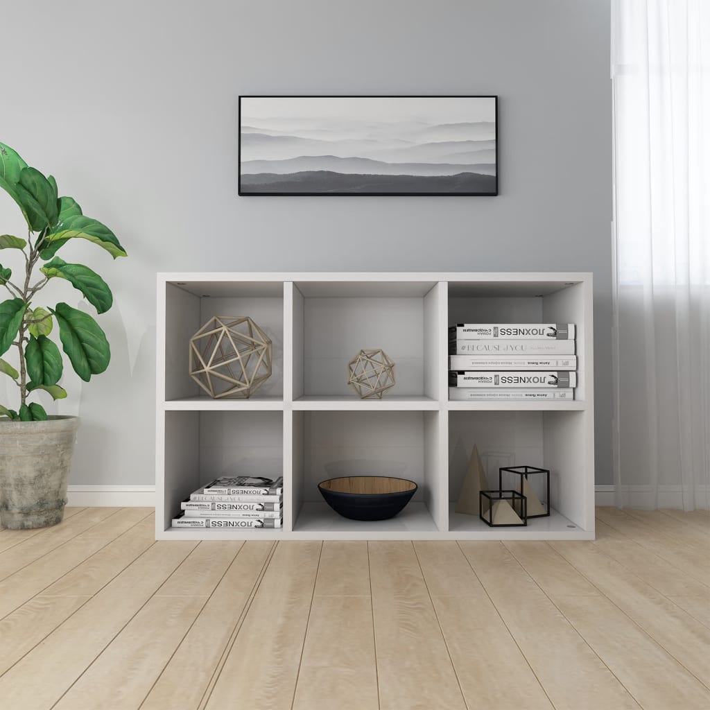 Bibliothèque/buffet blanc brillant 66x30x98cm bois d'ingénierie - XIOS
