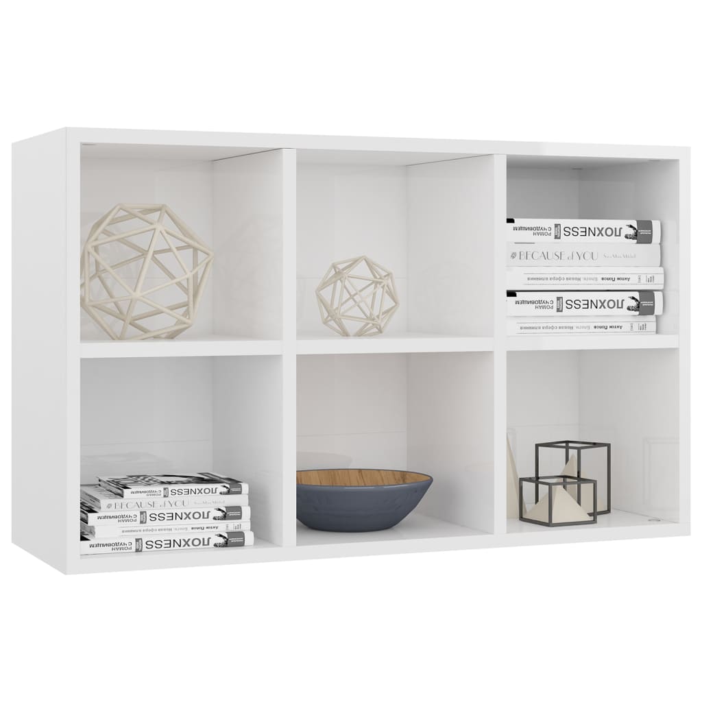 Bibliothèque/buffet blanc brillant 66x30x98cm bois d'ingénierie - XIOS