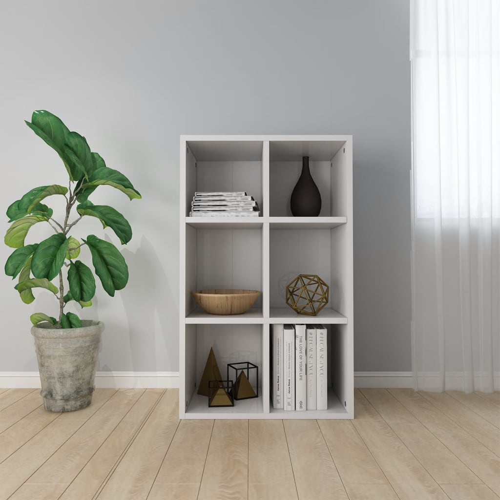 Bibliothèque/buffet blanc brillant 66x30x98cm bois d'ingénierie - XIOS