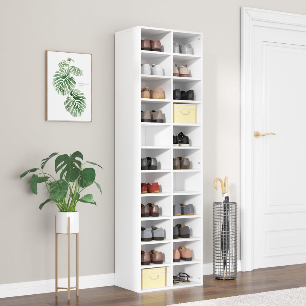 Armoire à chaussures Blanc 54x34x183 cm Bois d'ingénierie - XIOS