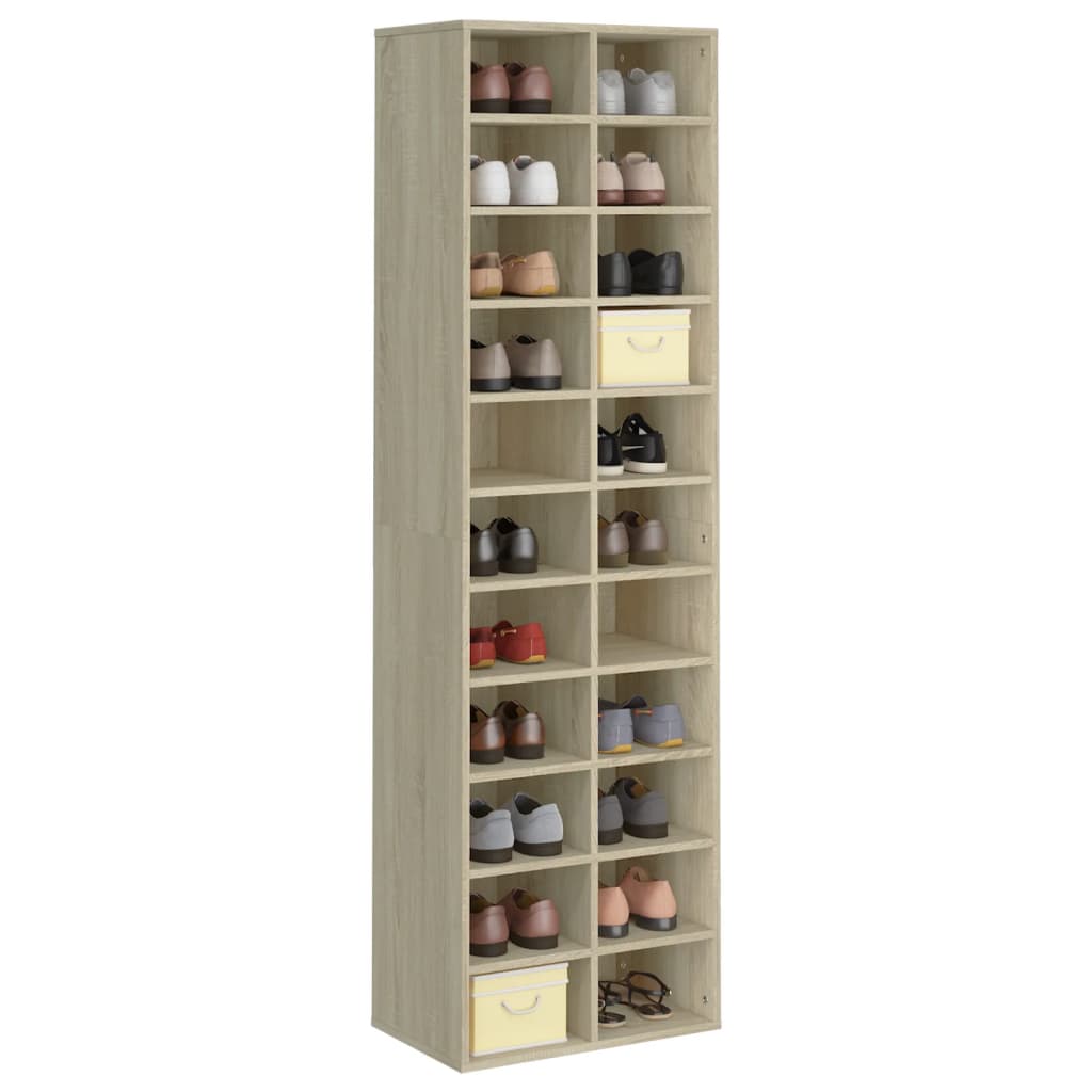 Armoire à chaussures chêne sonoma 54x34x183cm bois d'ingénierie - XIOS