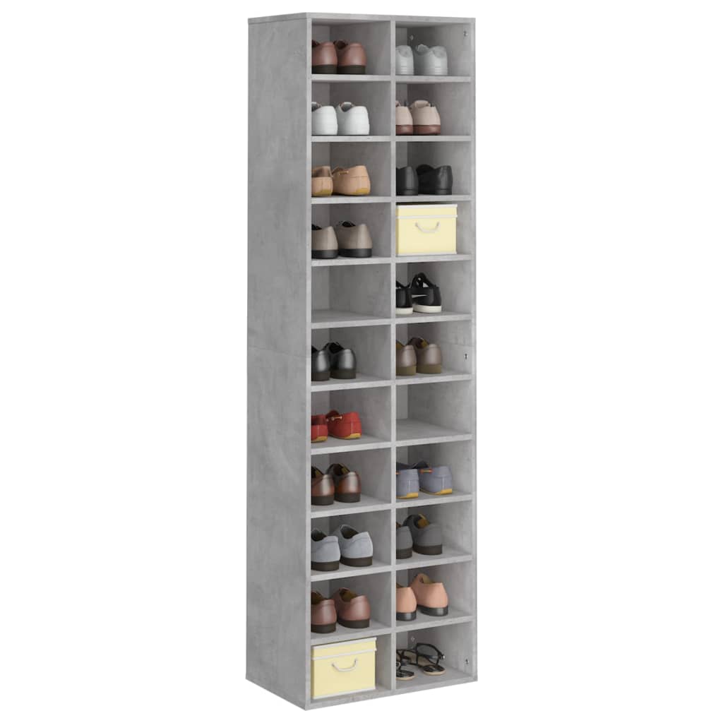 Armoire à chaussures gris béton 54x34x183 cm bois d'ingénierie - XIOS
