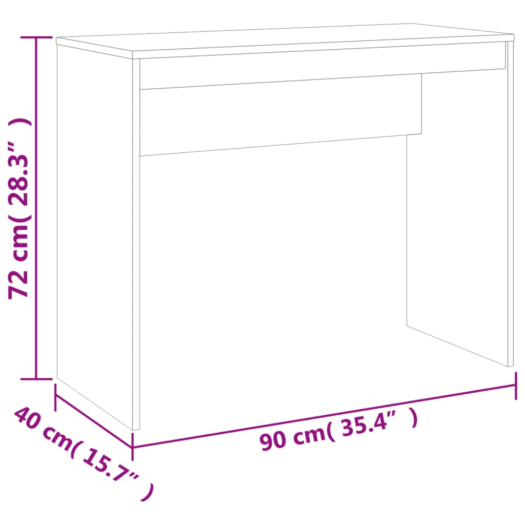 Bureau Chêne sonoma 90x40x72 cm Bois d'ingénierie Bureaux vidaXL