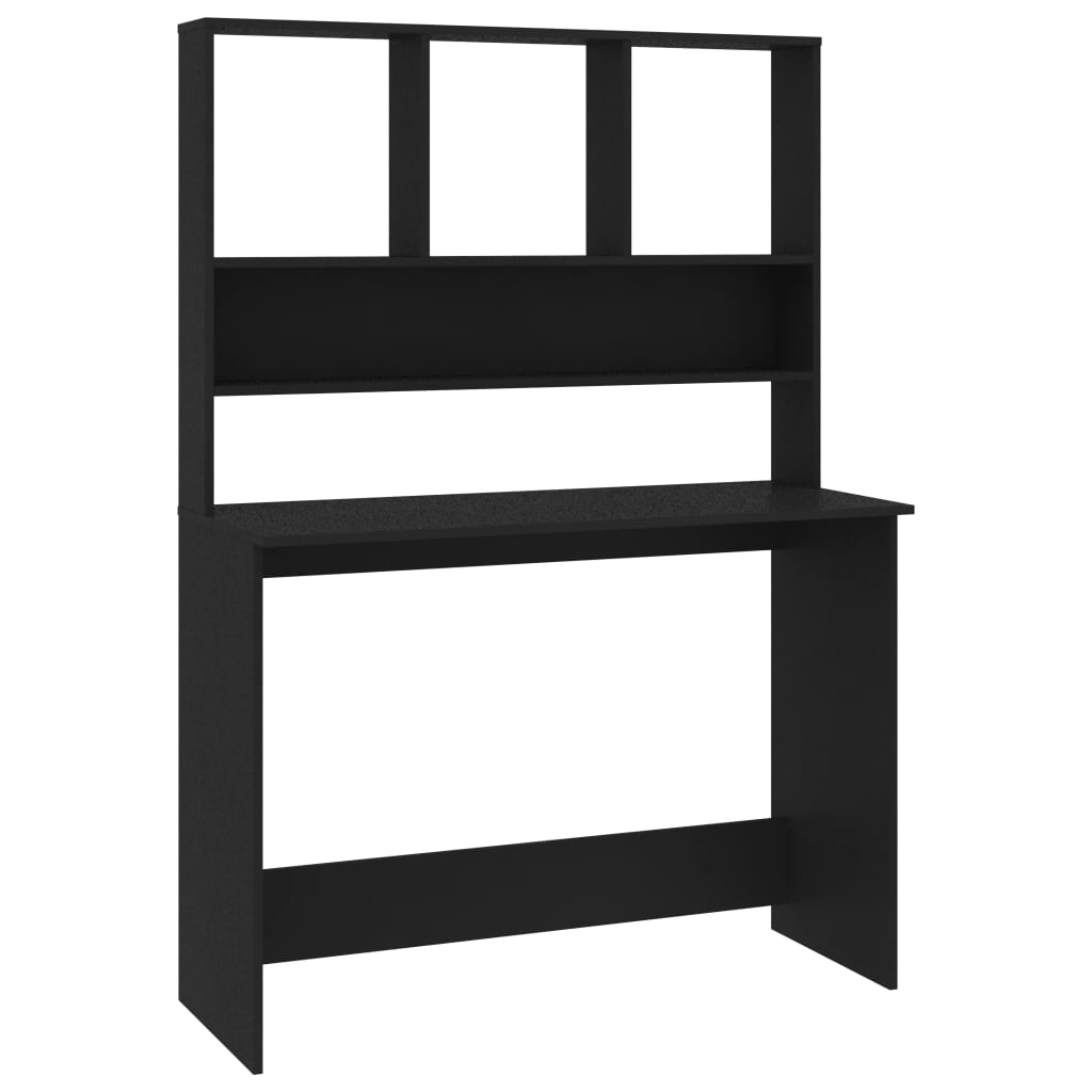 Bureau avec étagères Noir 110x45x157 cm Bois d'ingénierie - XIOS