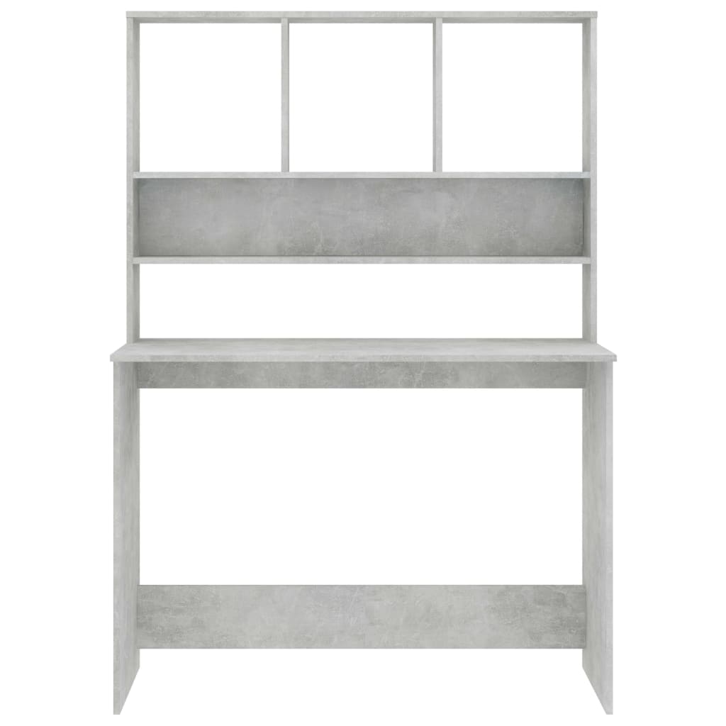 Bureau avec étagères Gris béton 110 x 45 x 157 cm Aggloméré - XIOS