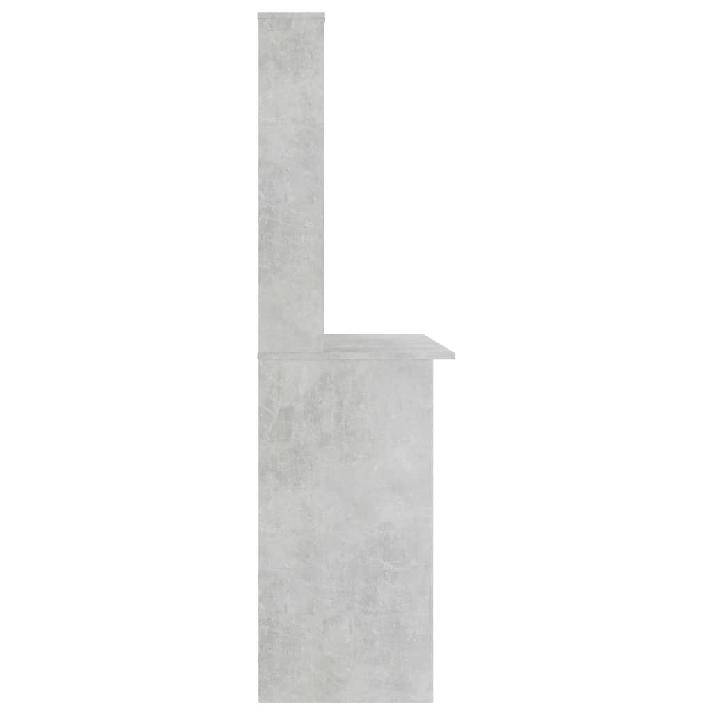 Bureau avec étagères Gris béton 110 x 45 x 157 cm Aggloméré - XIOS