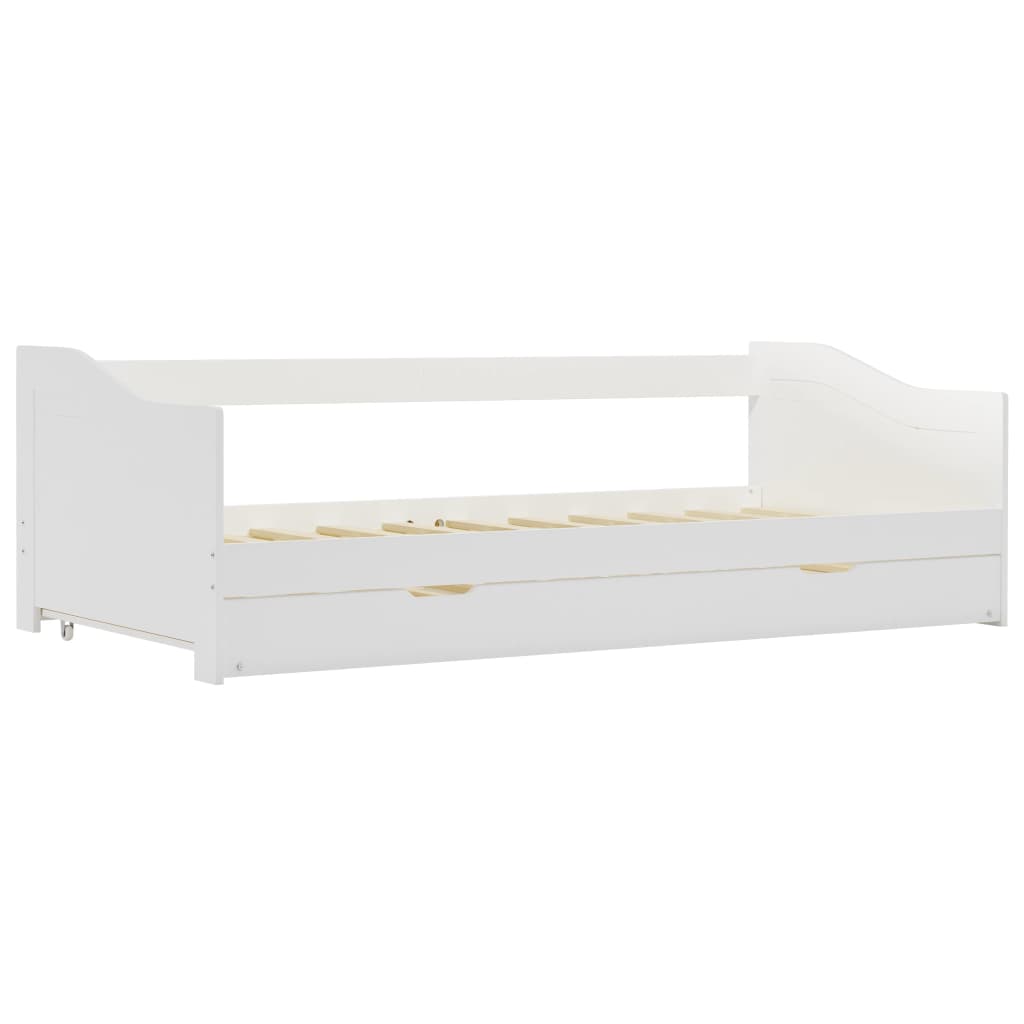Cadre de lit extensible sans matelas blanc bois de pin 90x200cm - XIOS