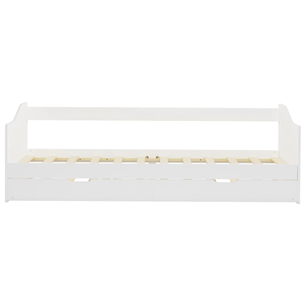 Cadre de lit extensible sans matelas blanc bois de pin 90x200cm - XIOS