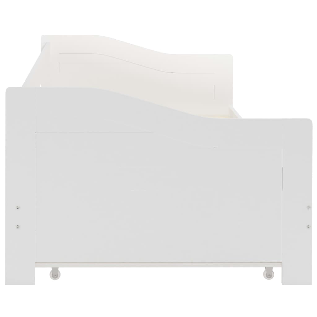 Cadre de lit extensible sans matelas blanc bois de pin 90x200cm - XIOS