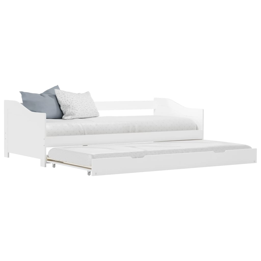 Cadre de lit extensible sans matelas blanc bois de pin 90x200cm - XIOS