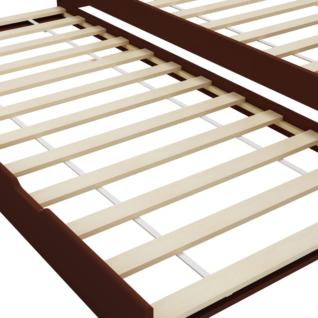 Cadre de lit extensible sans matelas marron foncé 90x200 cm - XIOS