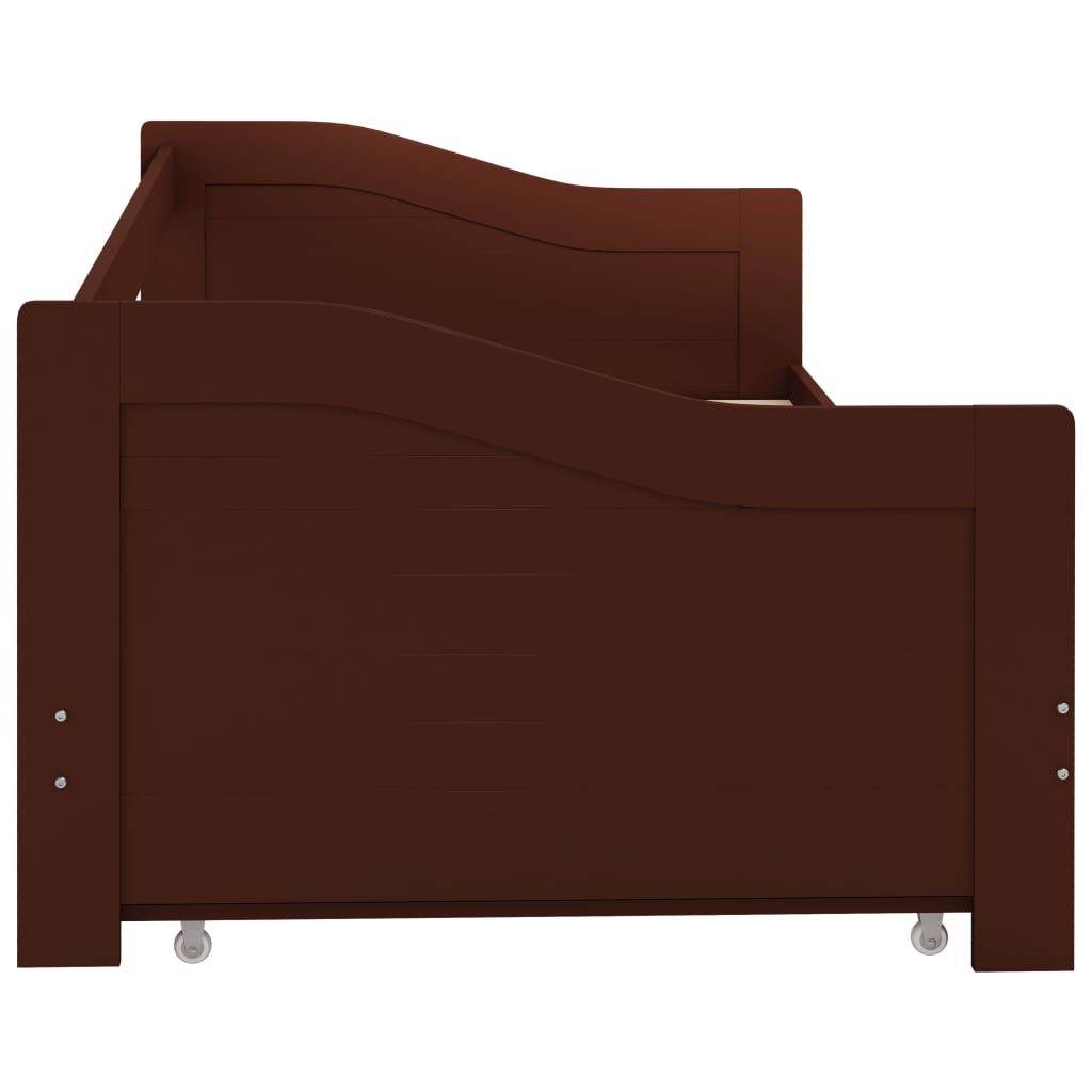 Cadre de lit extensible sans matelas marron foncé 90x200 cm - XIOS