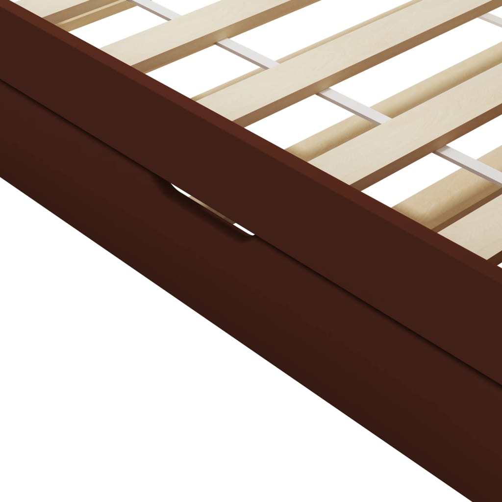 Cadre de lit extensible sans matelas marron foncé 90x200 cm - XIOS