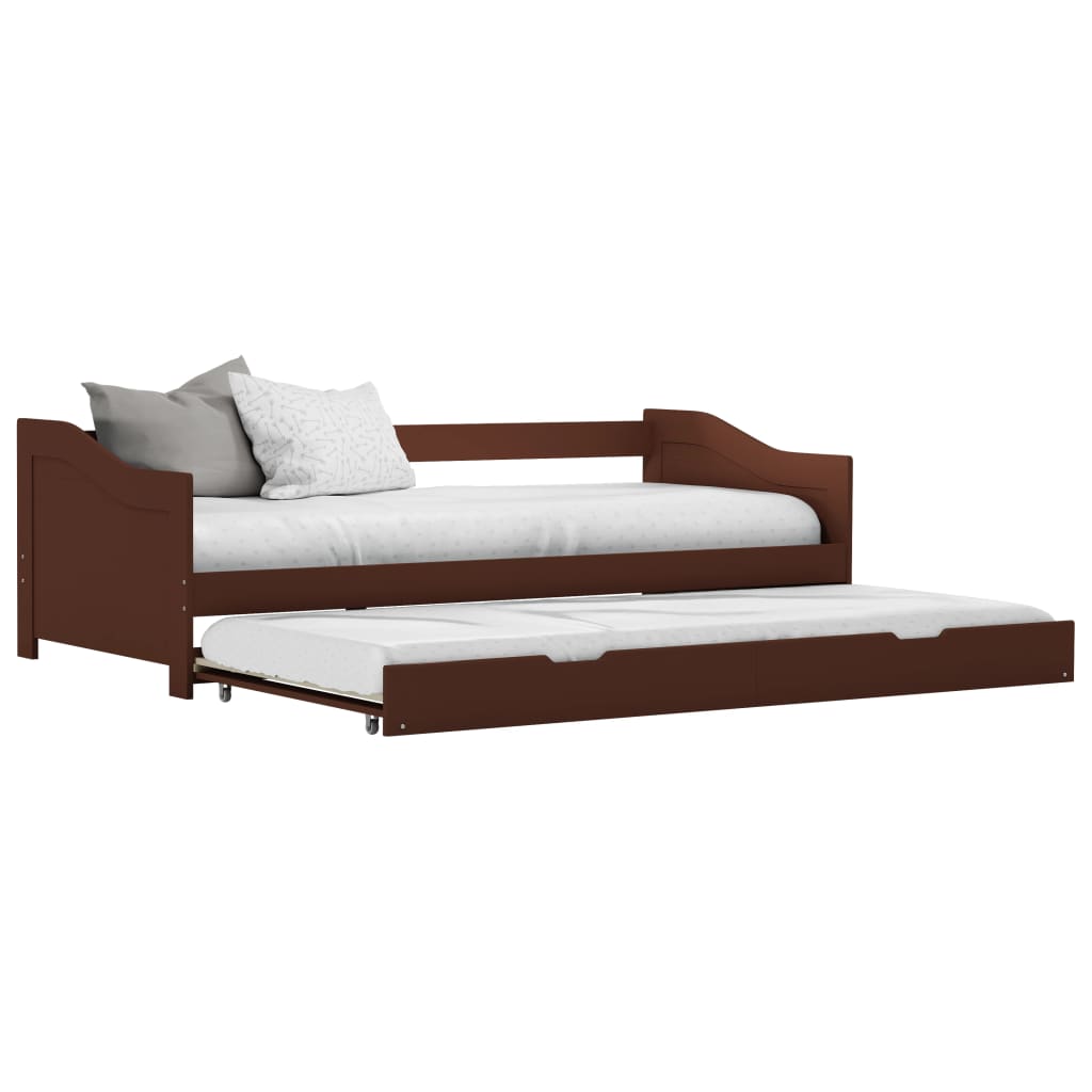Cadre de lit extensible sans matelas marron foncé 90x200 cm - XIOS