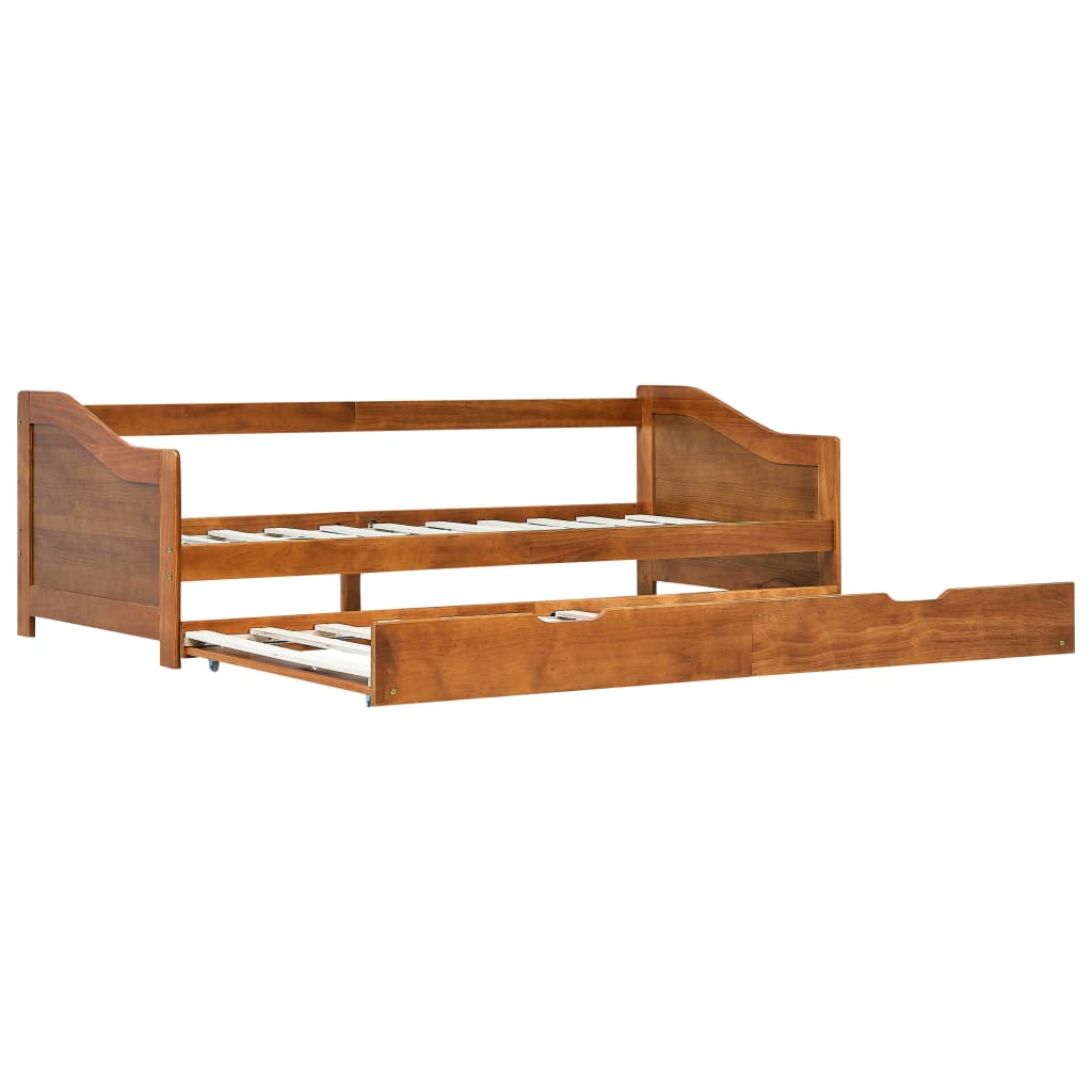 Cadre de lit extensible sans matelas marron miel 90x200 cm - XIOS