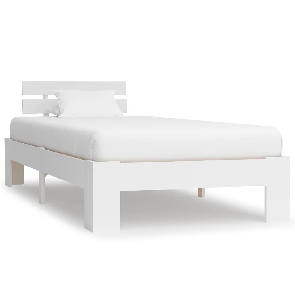 Cadre de lit sans matelas blanc bois de pin massif 90x200 cm - XIOS