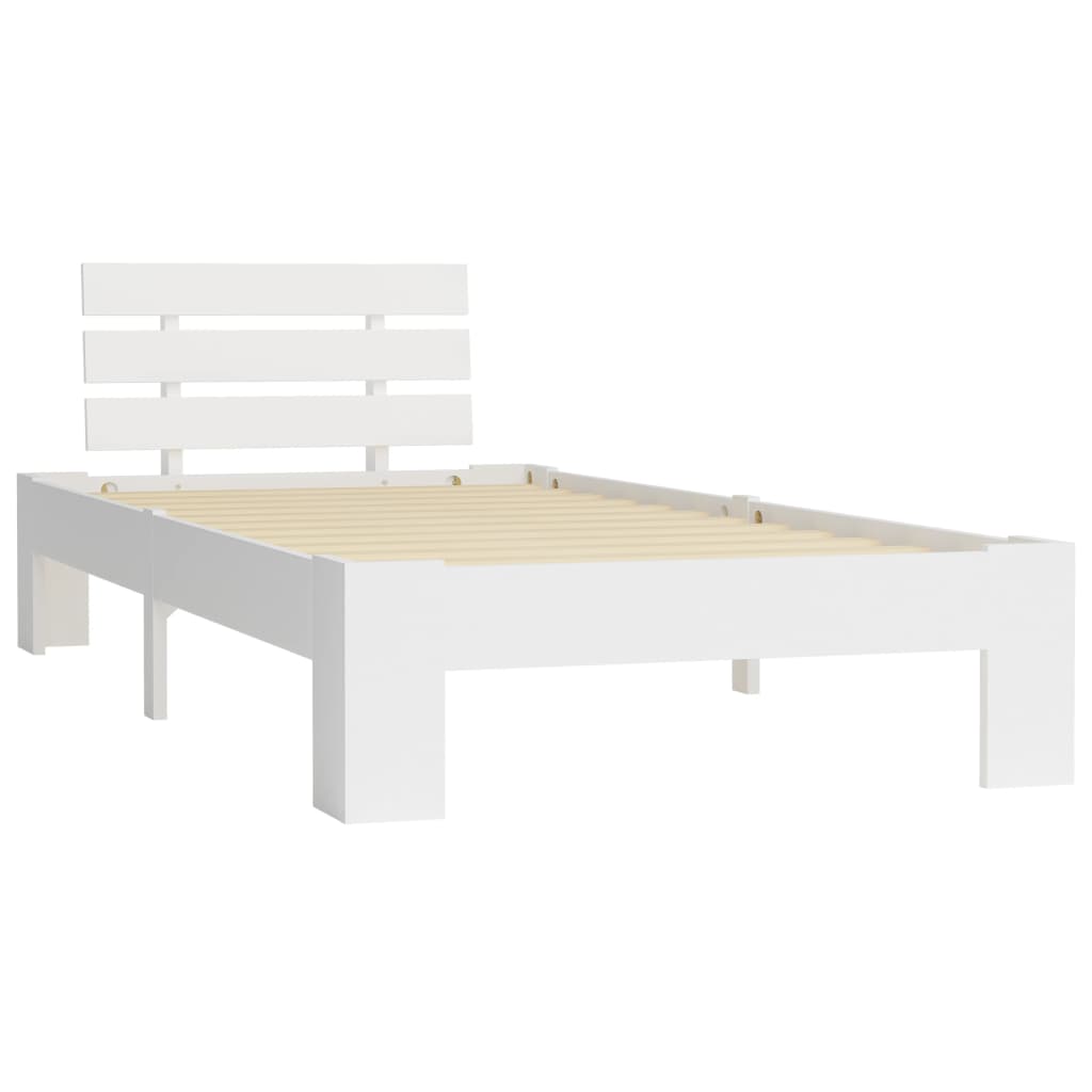 Cadre de lit sans matelas blanc bois de pin massif 90x200 cm - XIOS