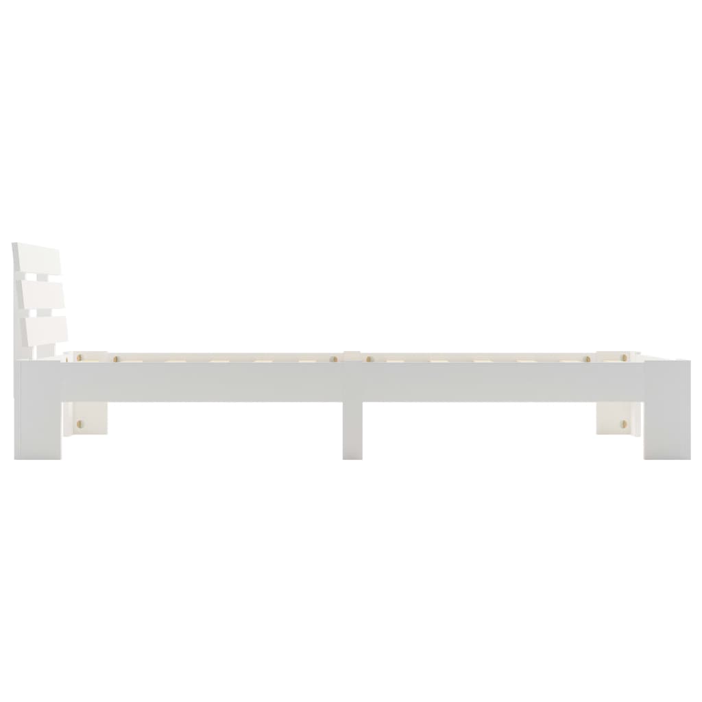 Cadre de lit sans matelas blanc bois de pin massif 90x200 cm - XIOS