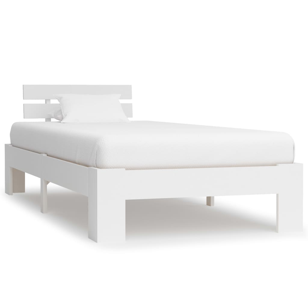 Cadre de lit sans matelas blanc bois de pin massif 100x200 cm - XIOS