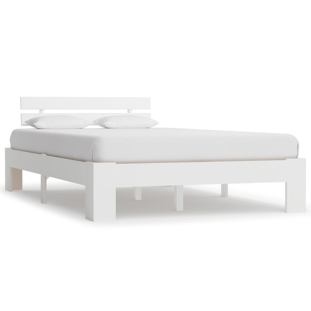 Cadre de lit sans matelas blanc 140x200 cm bois de pin massif - XIOS