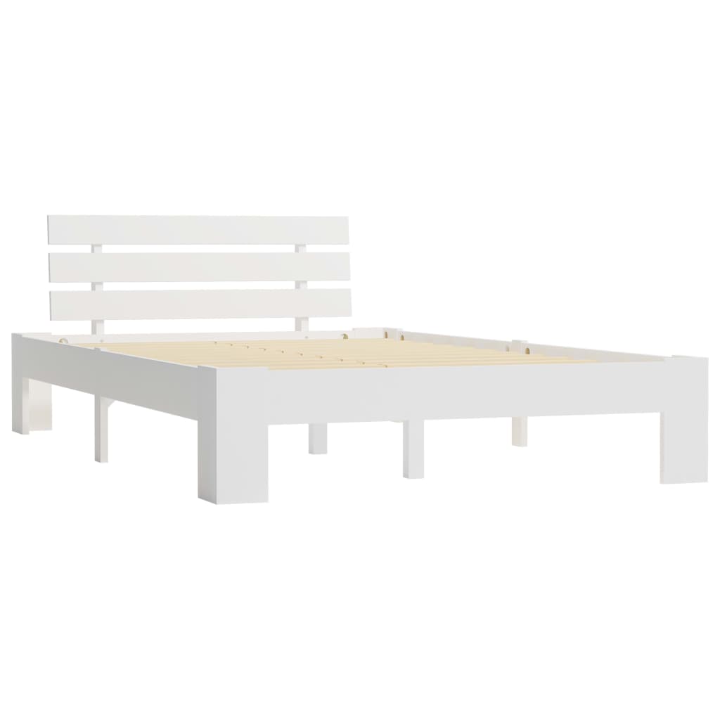 Cadre de lit sans matelas blanc 140x200 cm bois de pin massif - XIOS