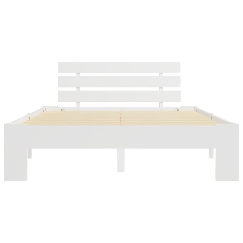 Cadre de lit sans matelas blanc 140x200 cm bois de pin massif - XIOS