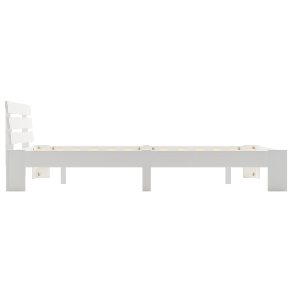 Cadre de lit sans matelas blanc 140x200 cm bois de pin massif - XIOS