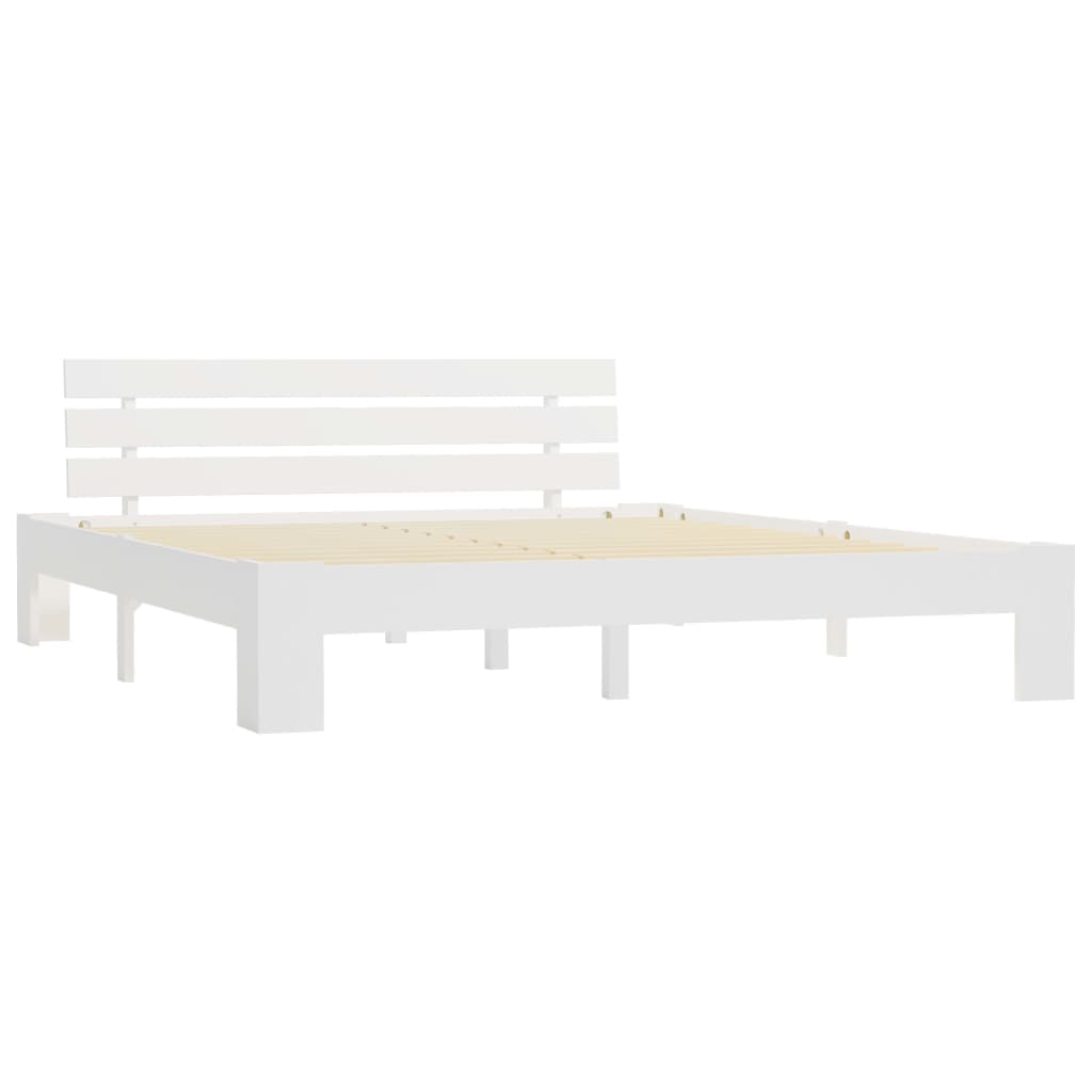 Cadre de lit sans matelas blanc 160x200 cm bois de pin massif - XIOS