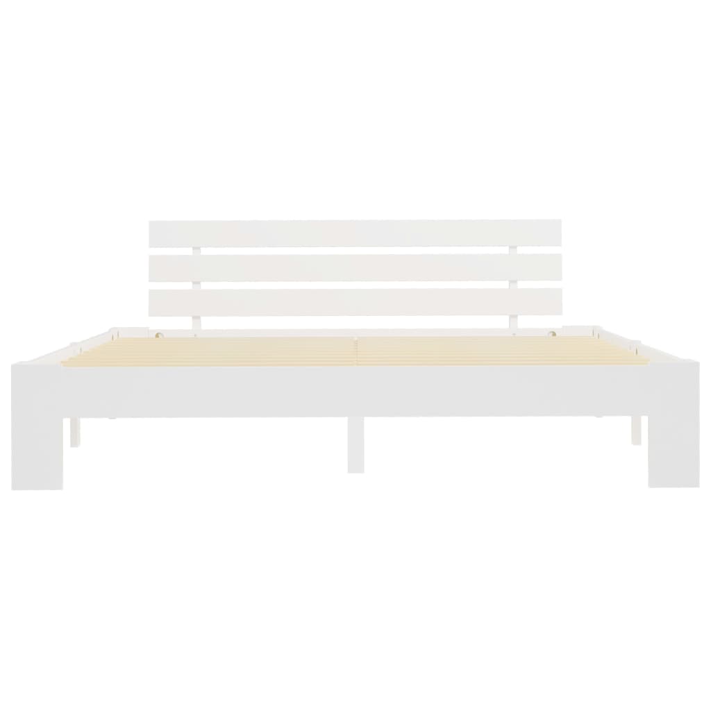 Cadre de lit sans matelas blanc 160x200 cm bois de pin massif - XIOS
