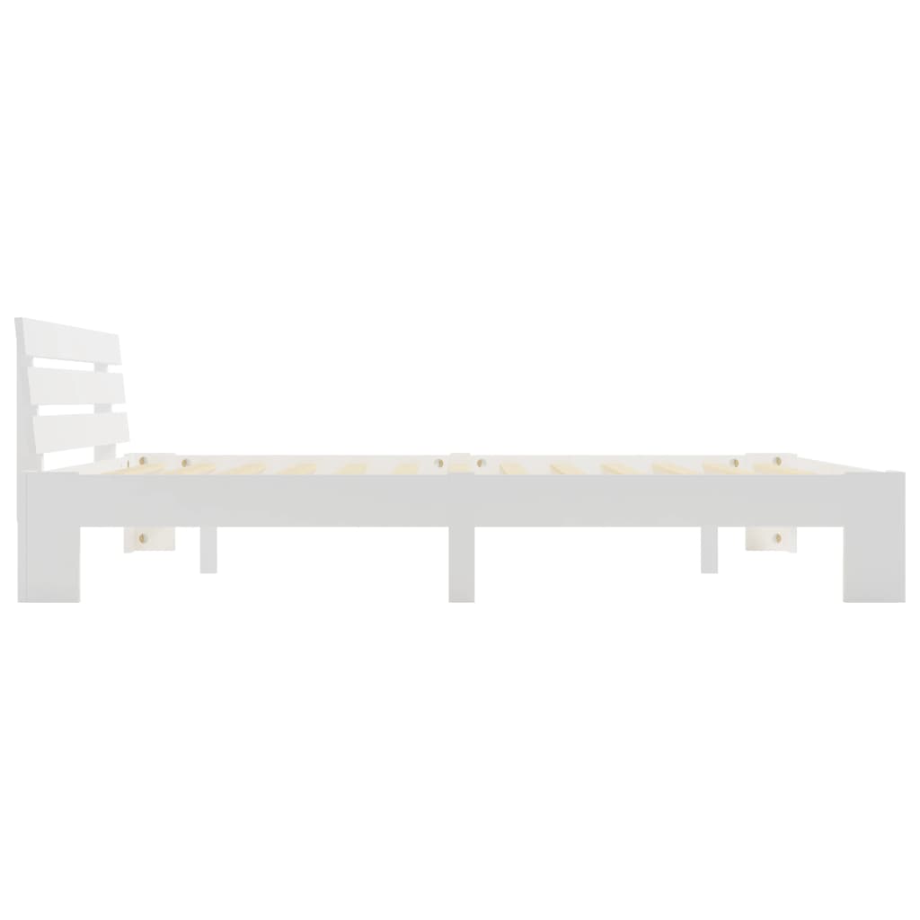 Cadre de lit sans matelas blanc 160x200 cm bois de pin massif - XIOS