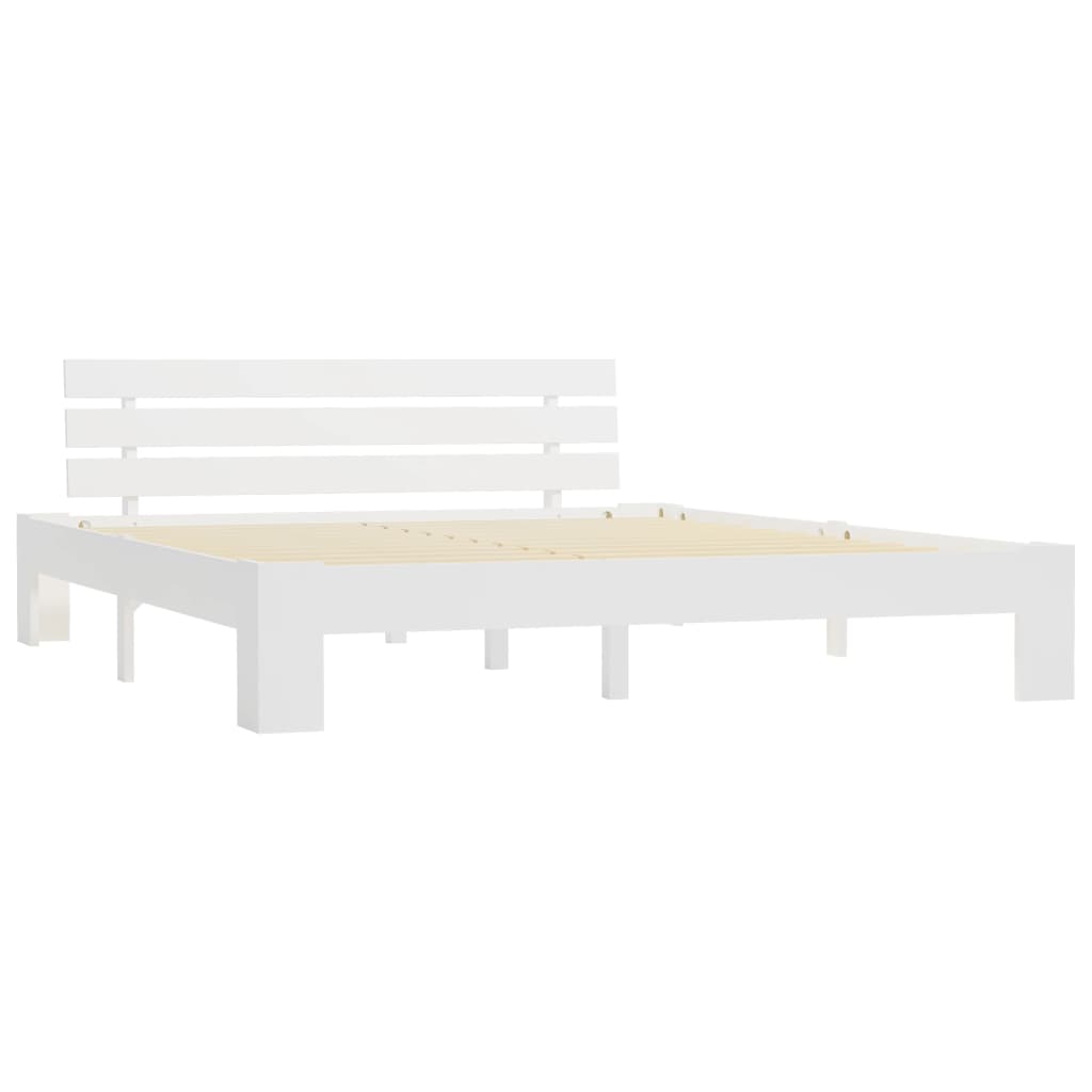 Cadre de lit sans matelas blanc 180x200 cm bois massif de pin - XIOS