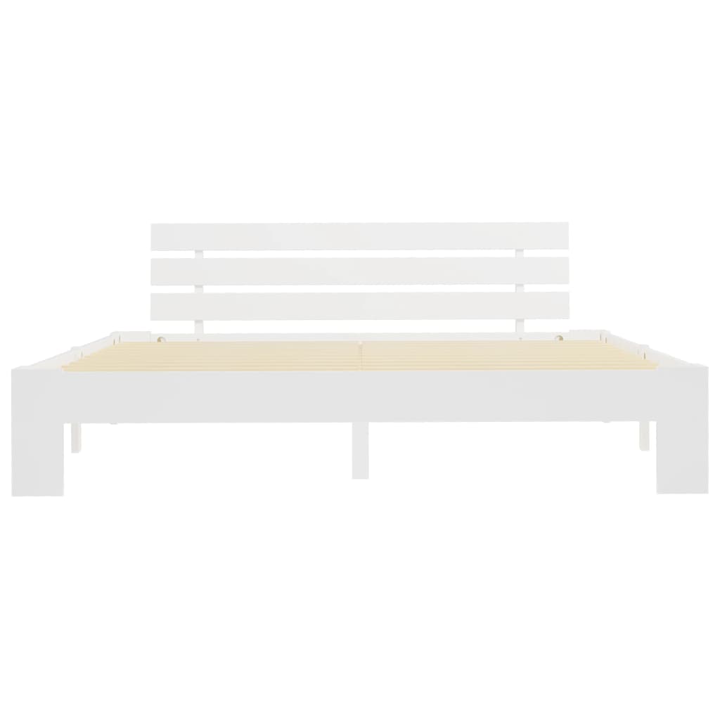 Cadre de lit sans matelas blanc 180x200 cm bois massif de pin - XIOS