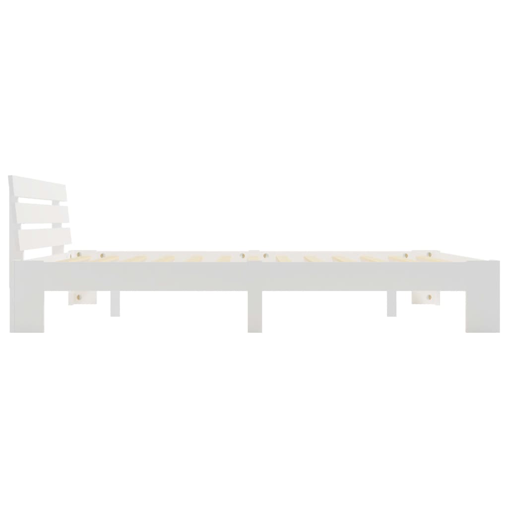 Cadre de lit sans matelas blanc 180x200 cm bois massif de pin - XIOS