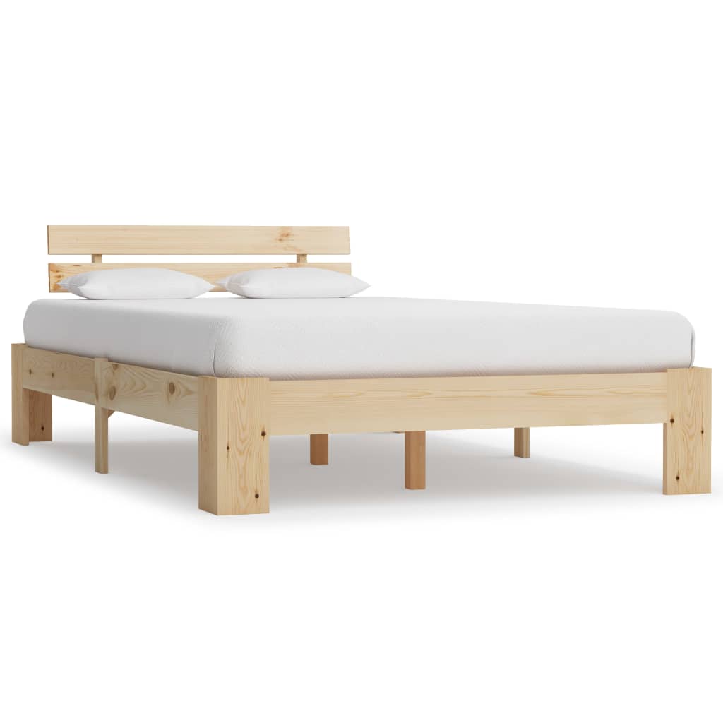 Cadre de lit sans matelas 140x200 cm bois massif de pin - XIOS