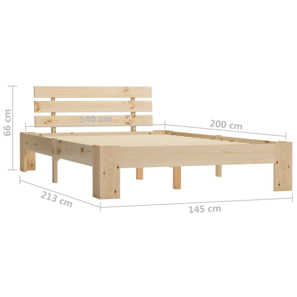 Cadre de lit sans matelas 140x200 cm bois massif de pin - XIOS