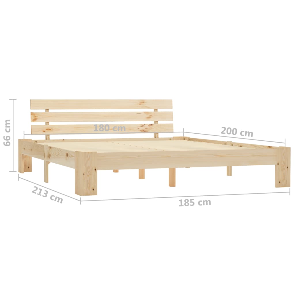 Cadre de lit sans matelas 180x200 cm bois massif de pin - XIOS