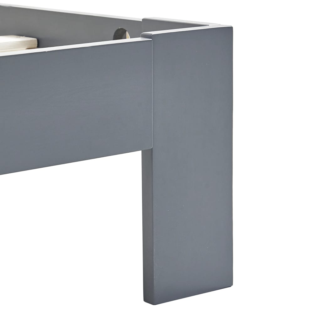 Cadre de lit sans matelas gris bois de pin massif 90x200 cm - XIOS