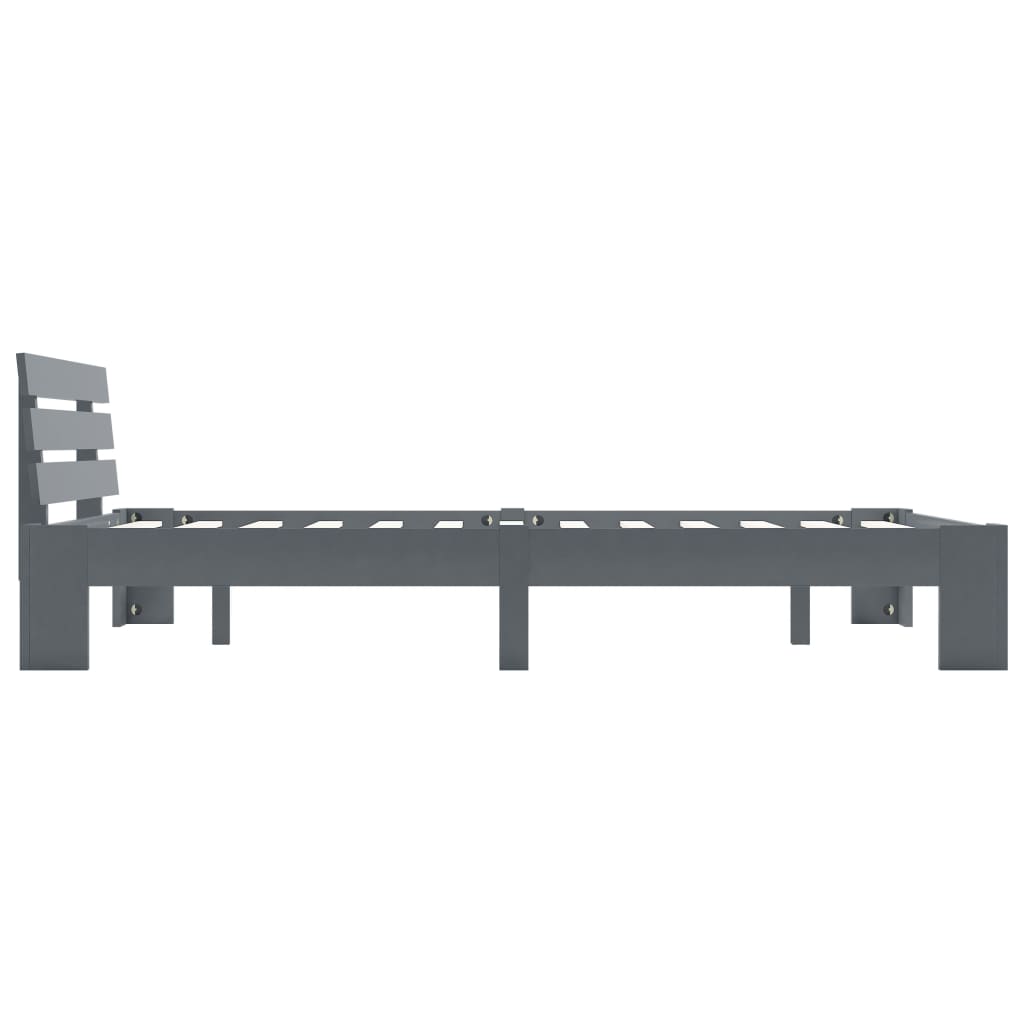 Cadre de lit sans matelas gris bois massif de pin 140x200 cm - XIOS