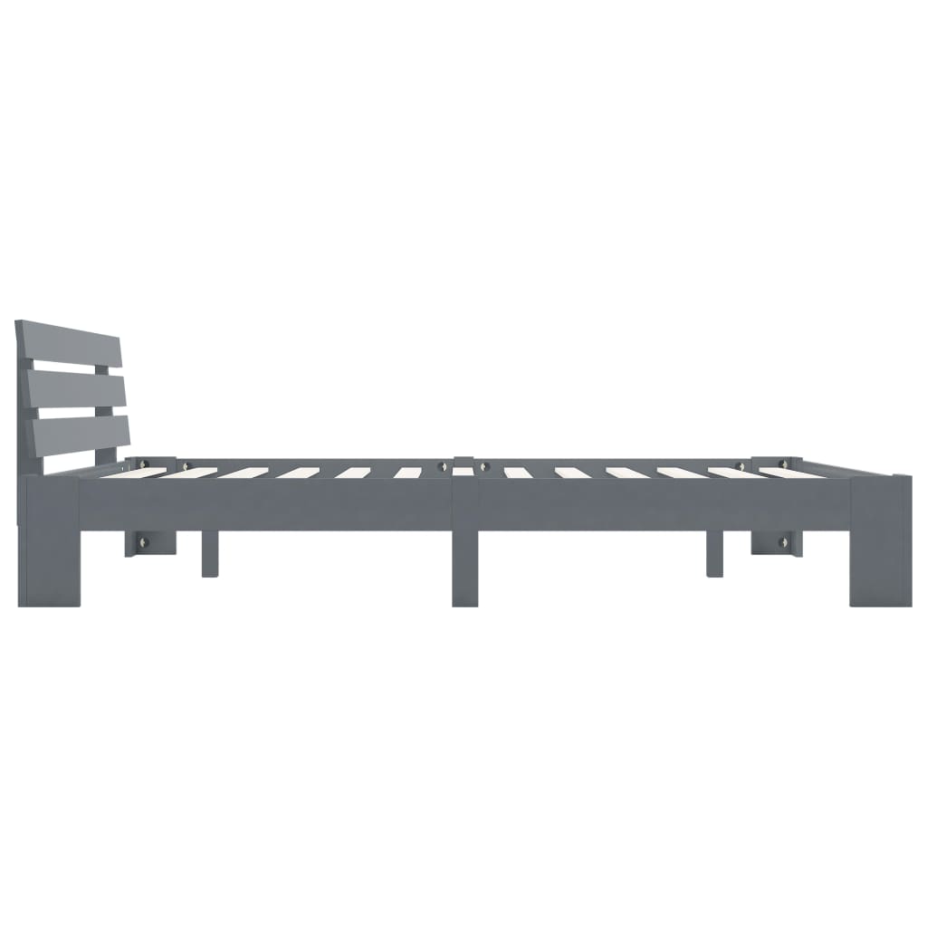 Cadre de lit sans matelas gris bois massif de pin 180x200 cm - XIOS