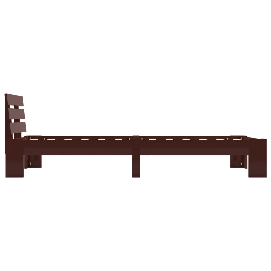 Cadre de lit sans matelas marron foncé bois pin massif 90x200cm - XIOS