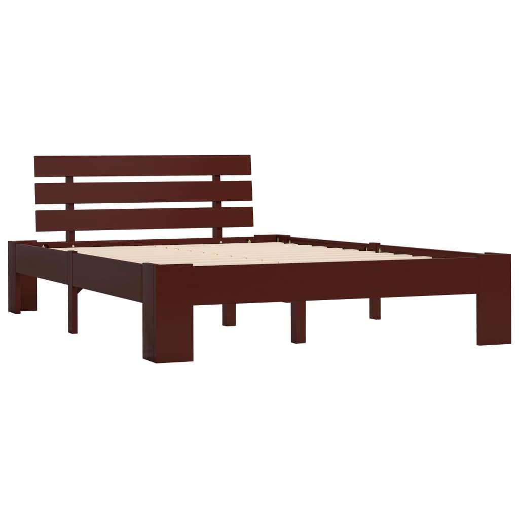 Cadre de lit sans matelas marron foncé pin massif 120x200 cm - XIOS
