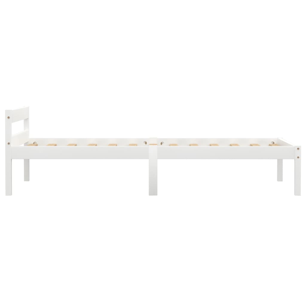 Cadre de lit sans matelas blanc bois de pin massif 90x200 cm - XIOS