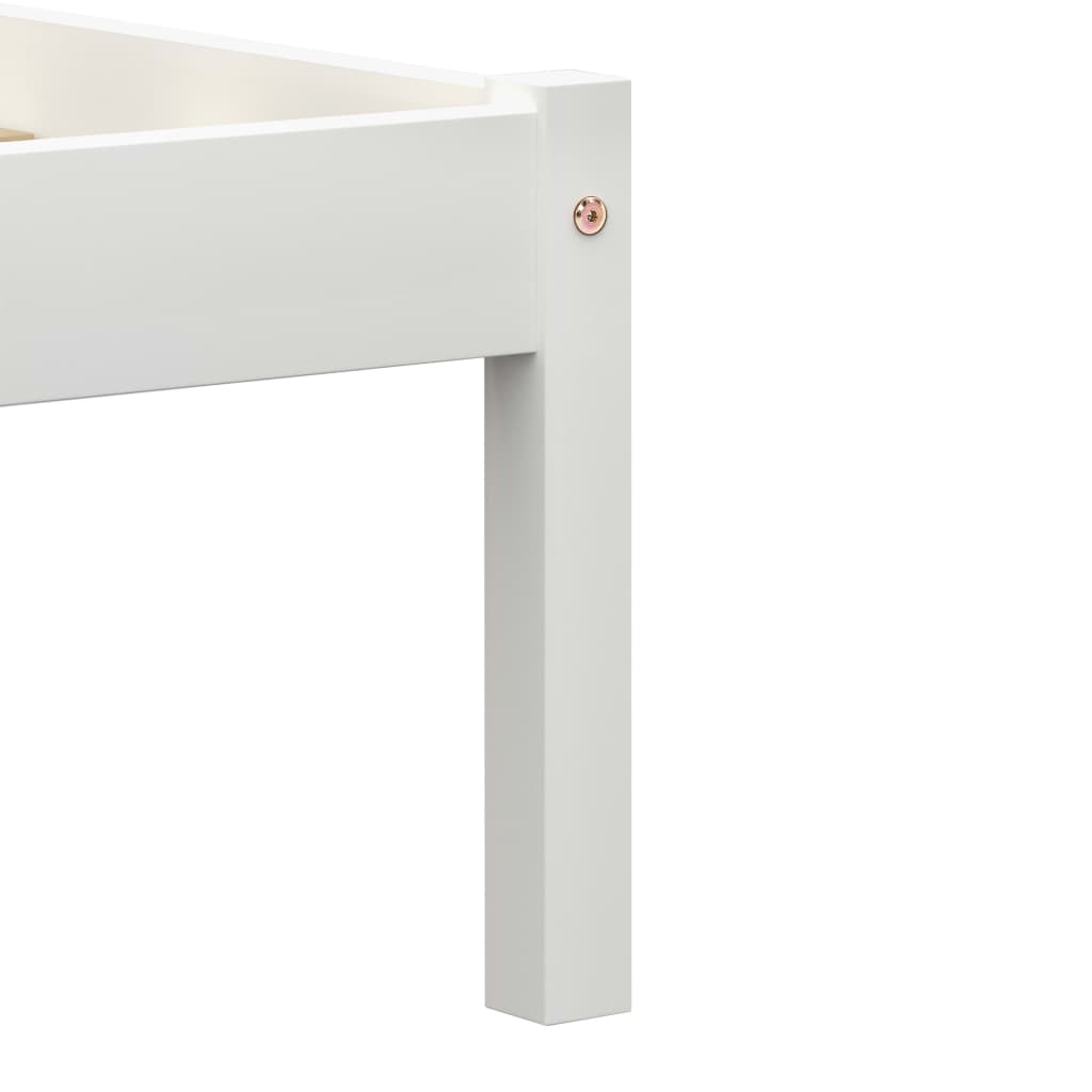 Cadre de lit sans matelas blanc bois de pin massif 90x200 cm - XIOS