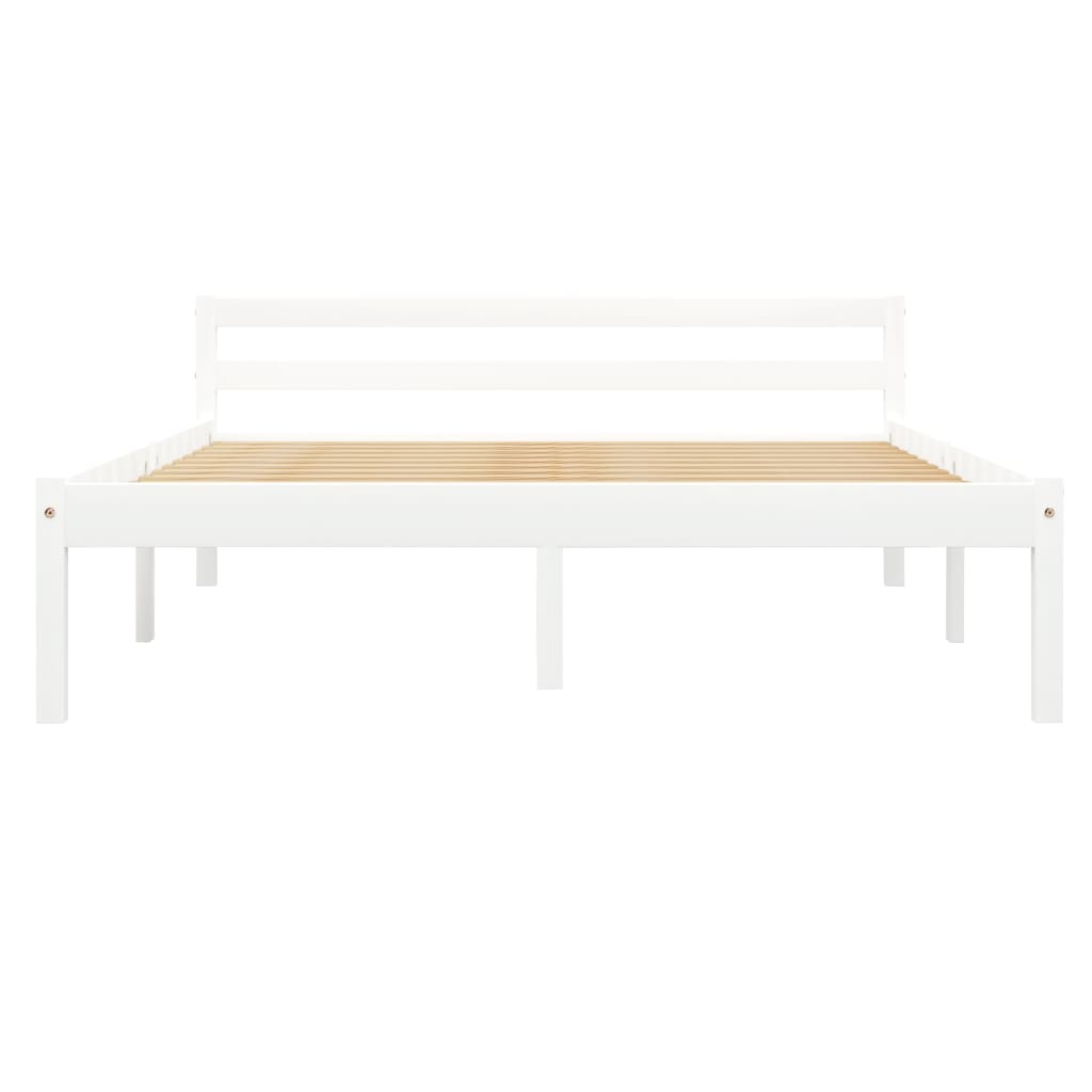 Cadre de lit sans matelas blanc bois de pin massif 140x200 cm - XIOS