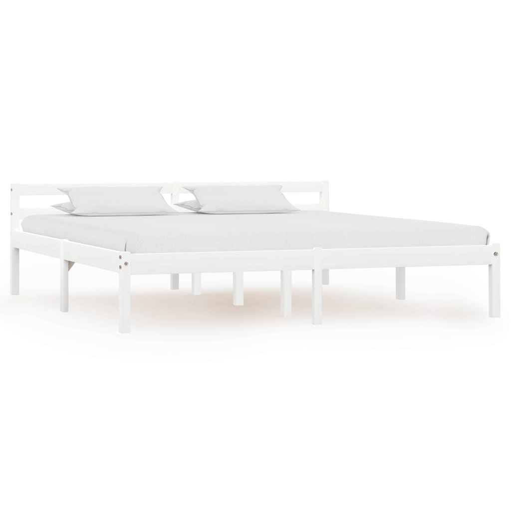 Cadre de lit sans matelas blanc bois de pin massif 160x200 cm - XIOS