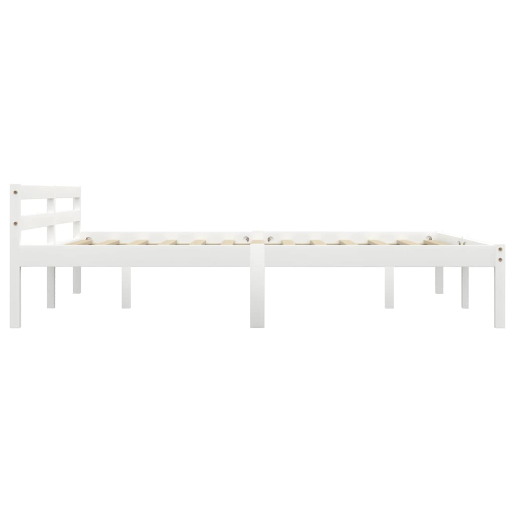 Cadre de lit sans matelas blanc bois de pin massif 160x200 cm - XIOS