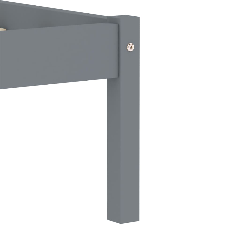 Cadre de lit sans matelas gris bois massif de pin 100x200 cm - XIOS