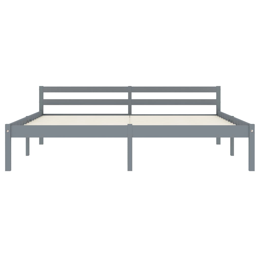 Cadre de lit sans matelas gris bois massif de pin 160x200 cm - XIOS