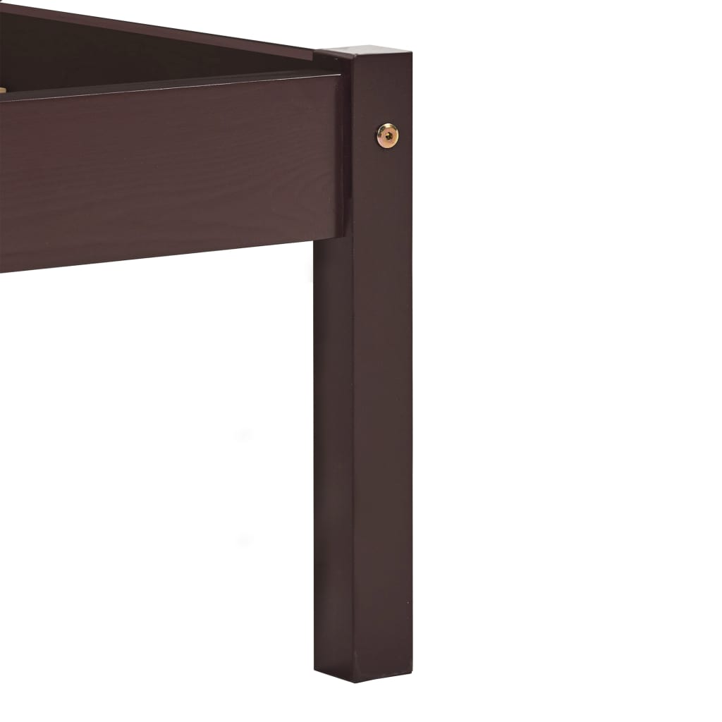 Cadre de lit sans matelas marron foncé pin massif 160x200 cm - XIOS