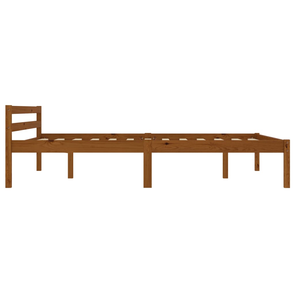 Cadre de lit sans matelas marron miel pin massif 120x200 cm - XIOS